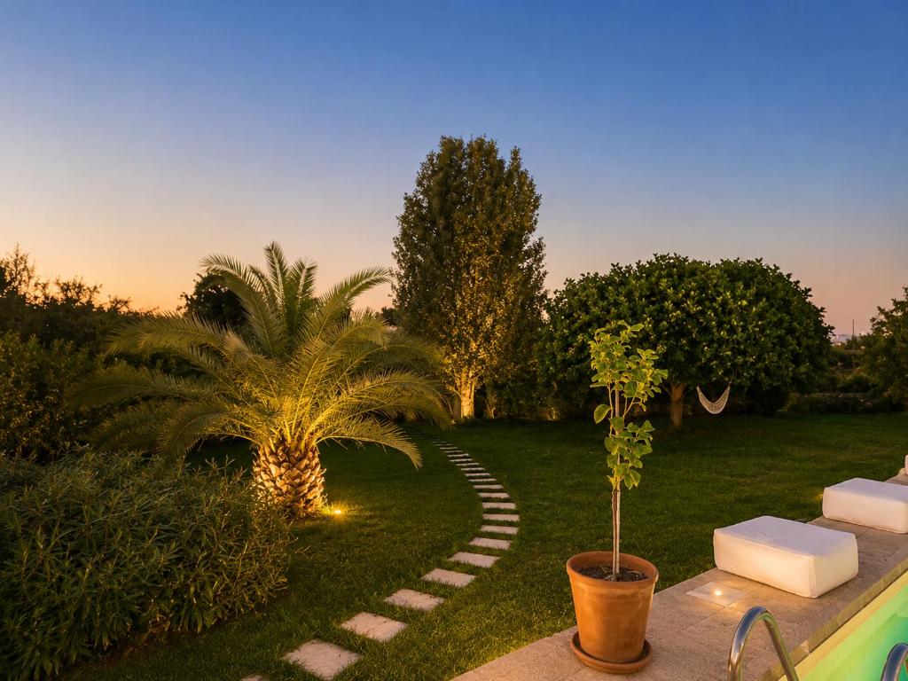 Il giardino di Masseria Baba immerso nel verde